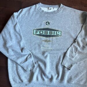 Vintage Fossil Genuine Apparel 90’s Gray Men's Crewneck Sweatshirt Boxy XL